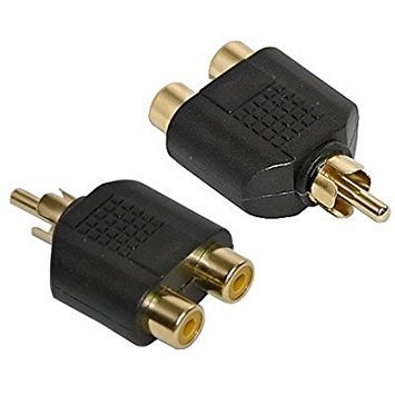 RCA Female to 2 RCA Male Connector Splitter Adapter Coupler for Stereo Audio Video AV TV Cable Convert