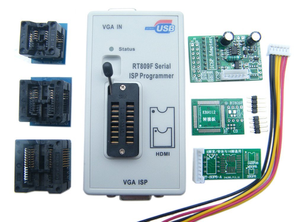 Advanced RT809F Serial ISP IC Programmer with 11 adapters +1.8v adapter+SOP8 test clip+EDID cable